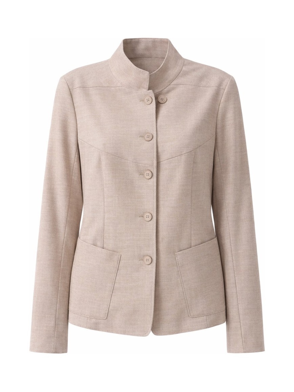 Akris Addison Beige Wool Stretch Blazer Jacket NWT Size 12